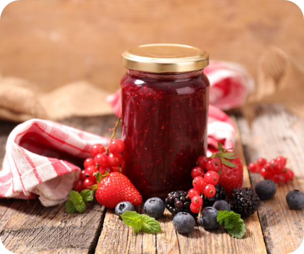 自然の恵み農園で販売されているジャムの写真